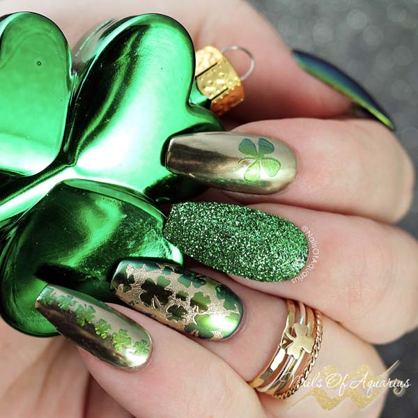 Nail Design for Long Nails #St. Patrick's Day nails #nails #beauty #trendypins