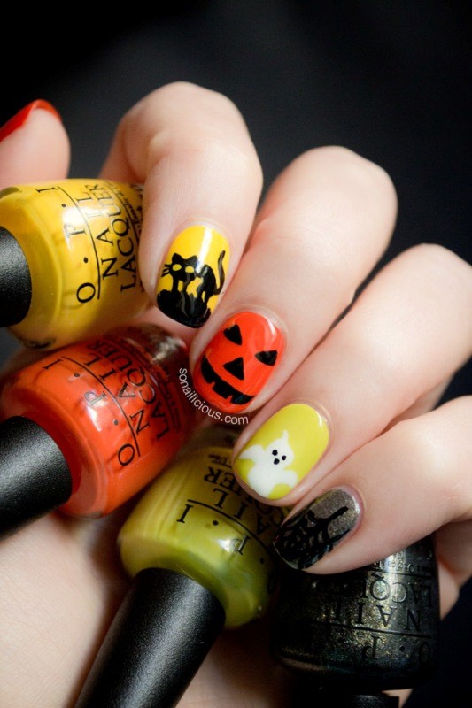 Halloween in Natural Colors #Halloween #nails #trendypins