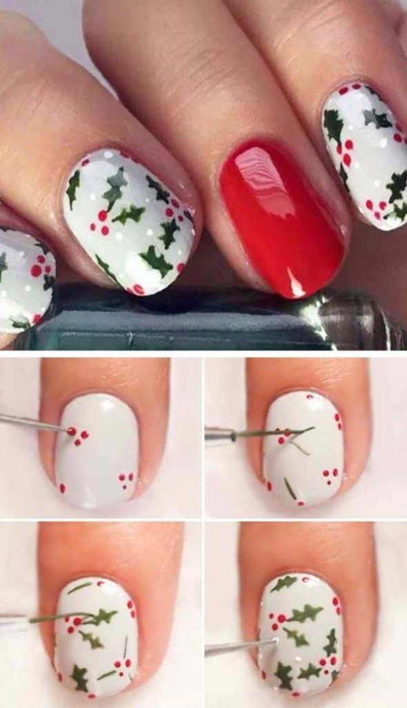 30 Easy Christmas Nails Tutorials: Festive Tips For Diy Nail Art 