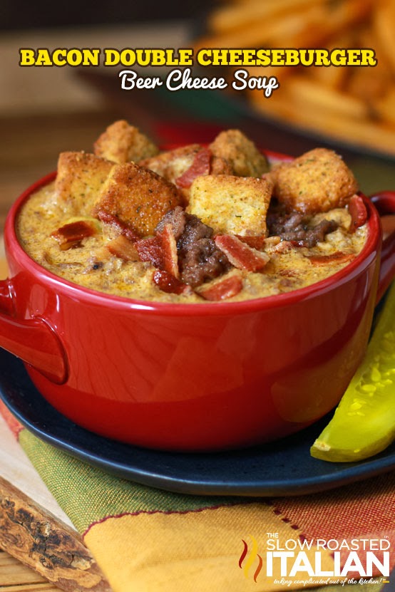 Bacon Double Cheeseburger Beer Cheese Soup #meal #freezer #recipes #trendypins