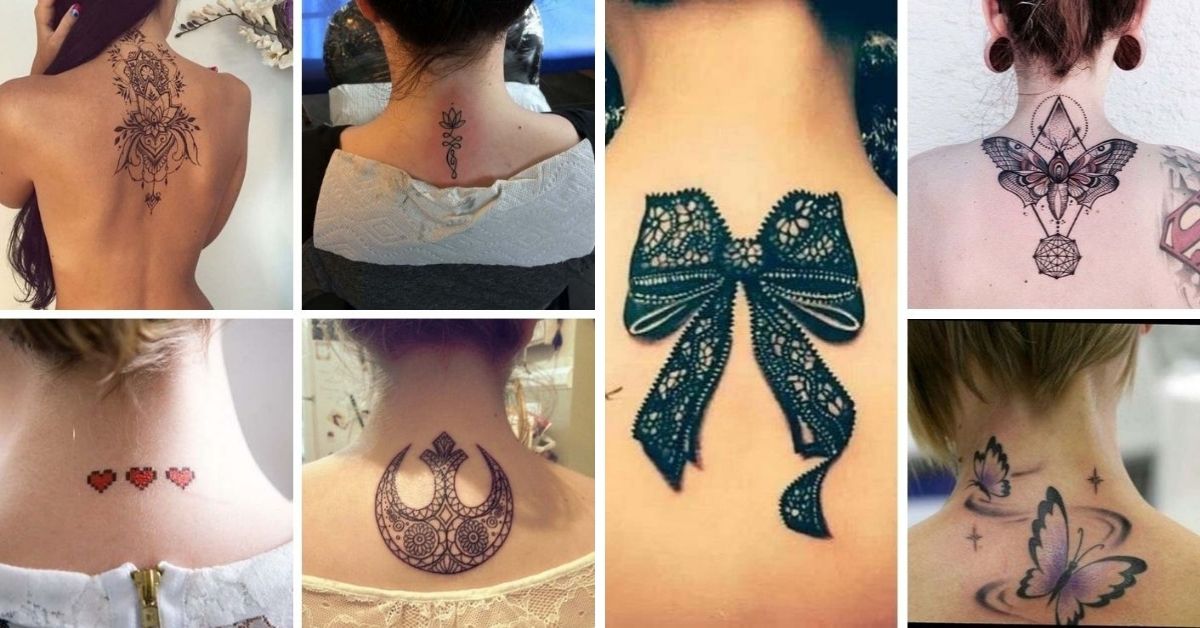40 Beautiful Back Neck Tattoos For Women  TattooBlend