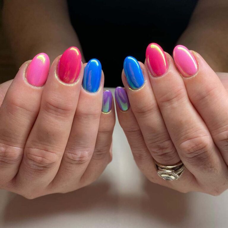 27 Stunning Colorful Chrome Nail Ideas To Embrace Vibrance