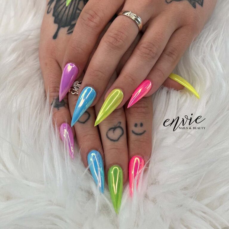 27 Stunning Colorful Chrome Nail Ideas To Embrace Vibrance