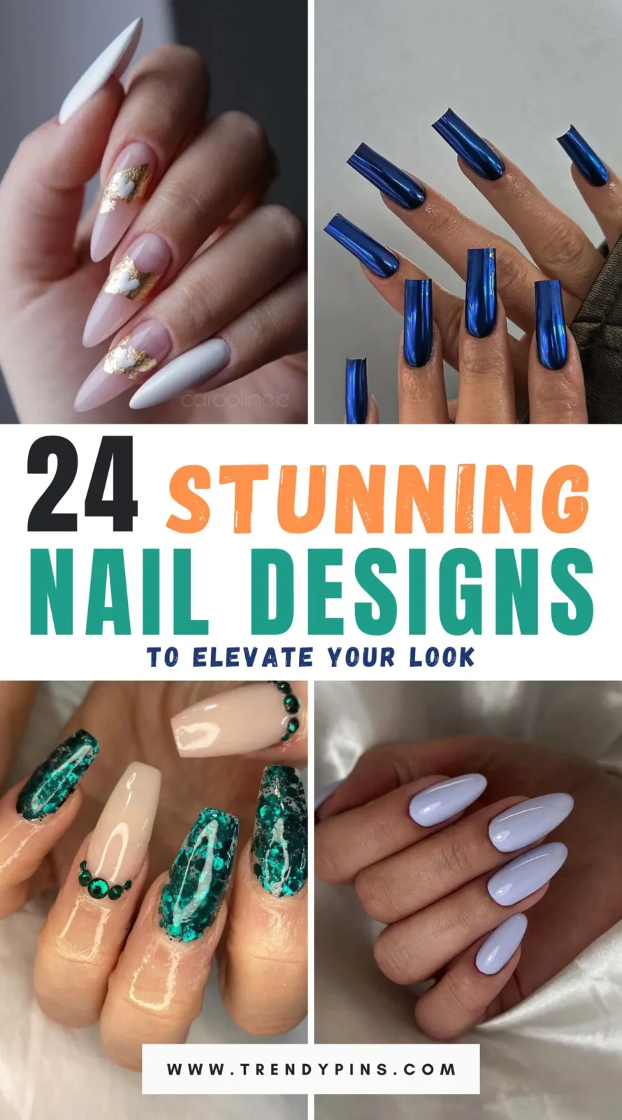 Explore 24 incredible nail designs to find and flaunt your unique style with the latest trends in nail art.