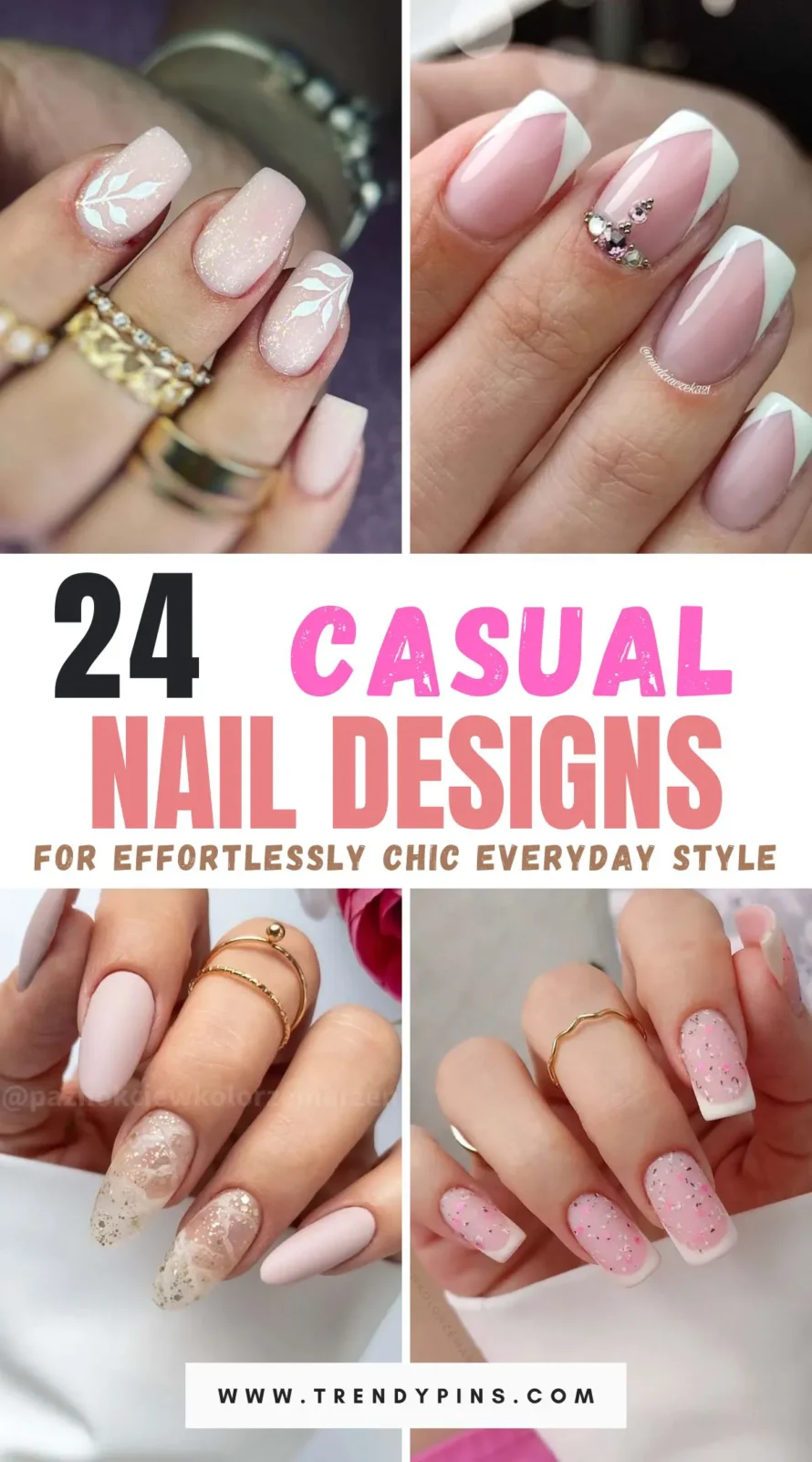 Embrace elegance with a modern twist with these 24 casual nail designs! Perfect for everyday wear, these stylish ideas blend simplicity and sophistication. From subtle nude shades to playful patterns and minimalist accents, each design offers a unique way to keep your nails looking effortlessly chic. 