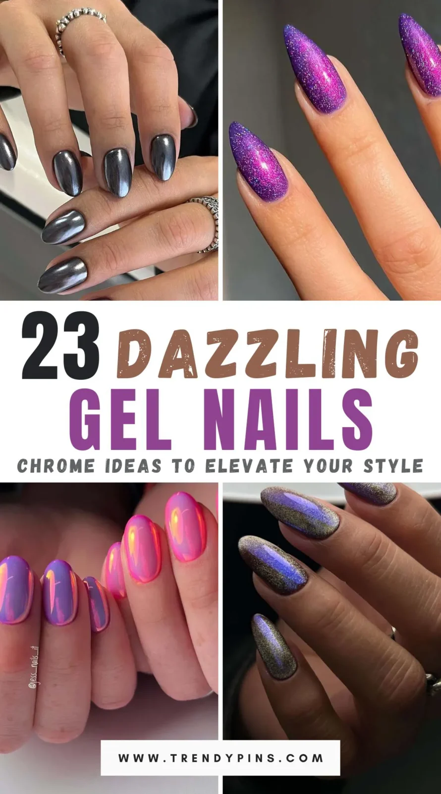 Elevate your style with our 24 dazzling gel nails chrome ideas. Explore a variety of stunning designs that incorporate the reflective, metallic finish of chrome for a sleek and sophisticated look. From holographic hues to bold, shiny colors, discover how these eye-catching nail ideas can add a touch of glamour to your look.