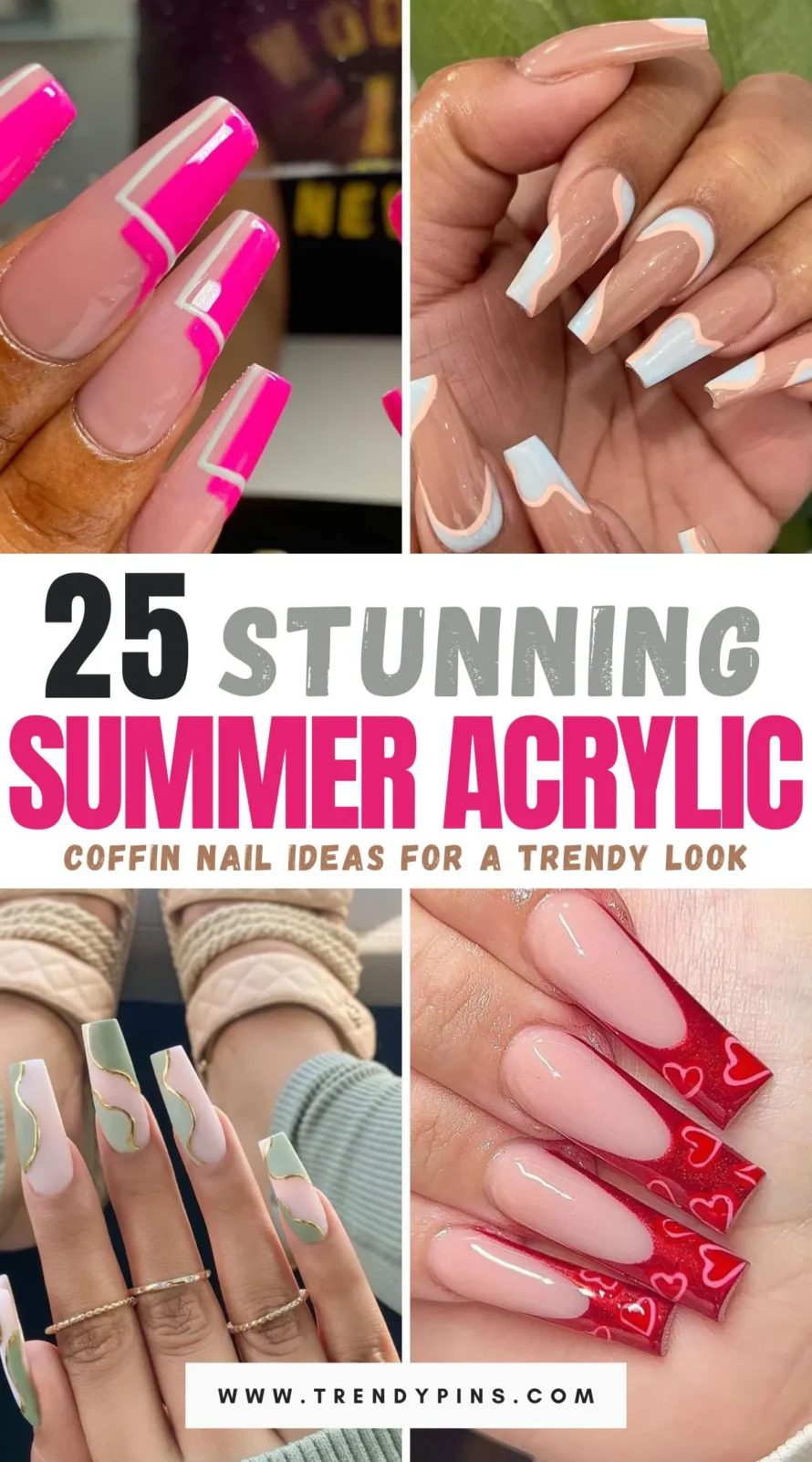 Get ready to dazzle with these 25 stunning summer acrylic coffin nail ideas! This post features vibrant designs and chic patterns perfect for the sunny season. From bold colors to intricate art, find the inspiration you need to elevate your nail game and make a stylish statement all summer long.