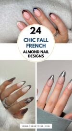 Fall French Almond Nail Designs 1