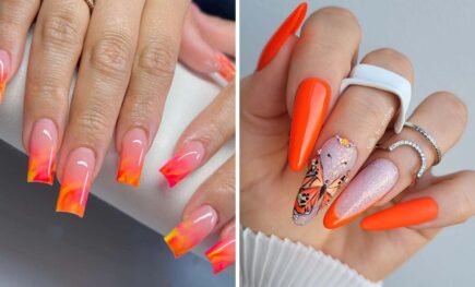 Orange Summer Acrylic Nail Ideas