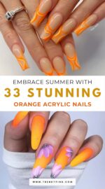 Summer Acrylic Orange Nail Ideas 4