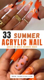 Top Orange Summer Acrylic Nail Ideas