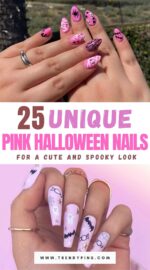 25 Cute And Spooky Pink Halloween Nails For A Unique Twist 2