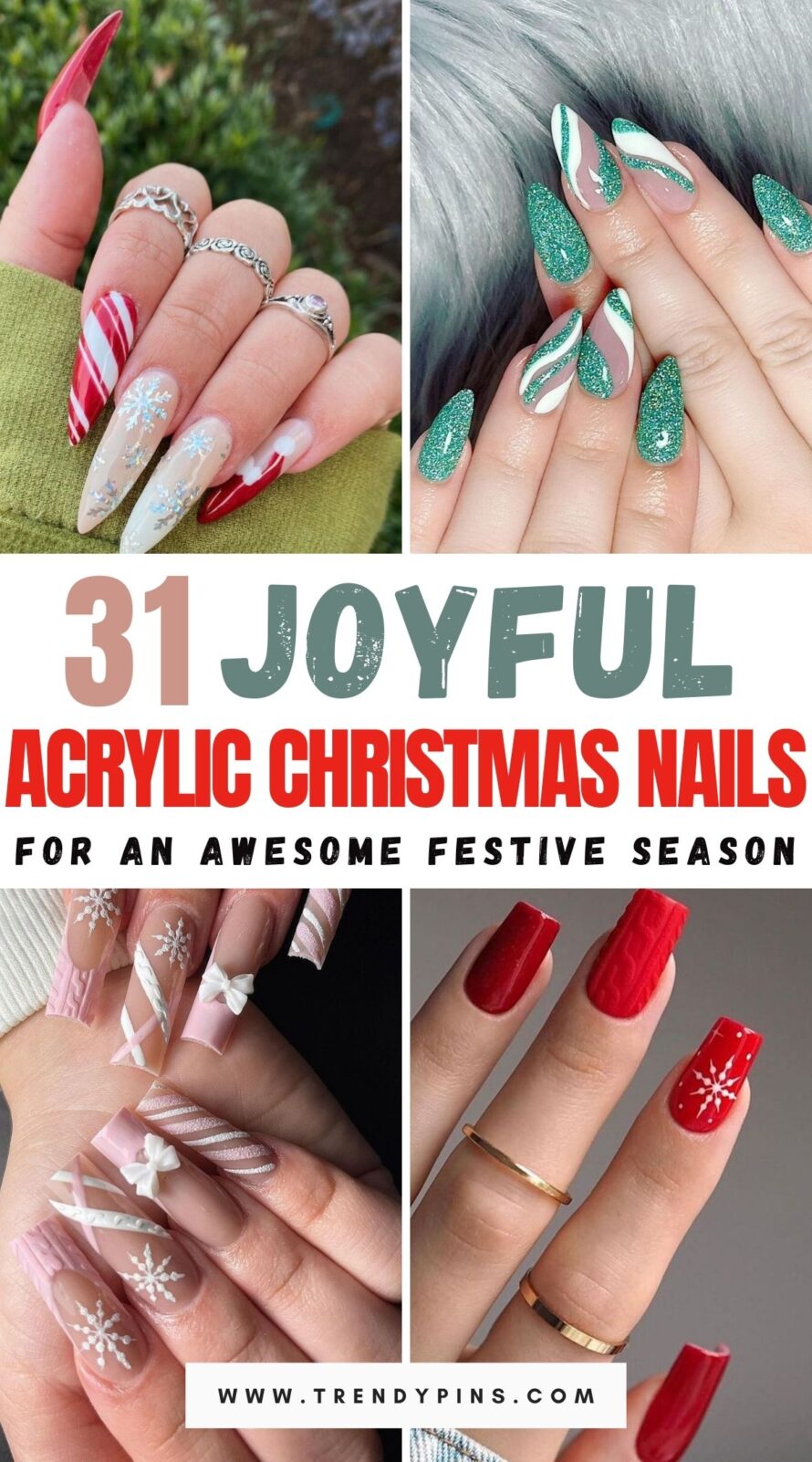 Festive Acrylic Christmas Nails