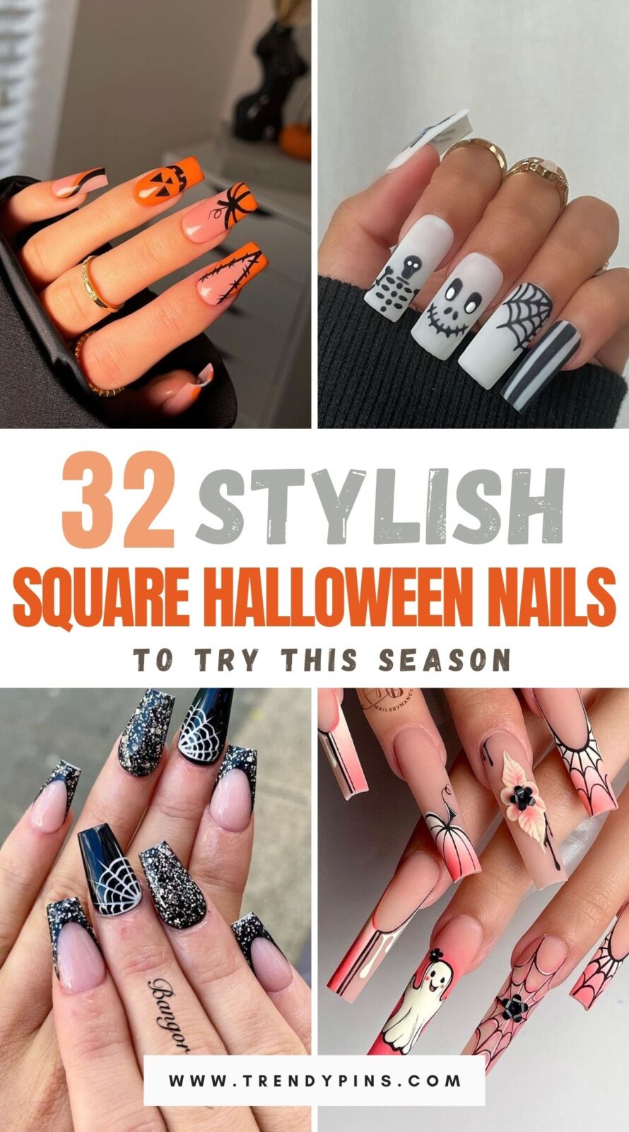 32 Chic Square Halloween Nails For A Perfectly Spooky Look