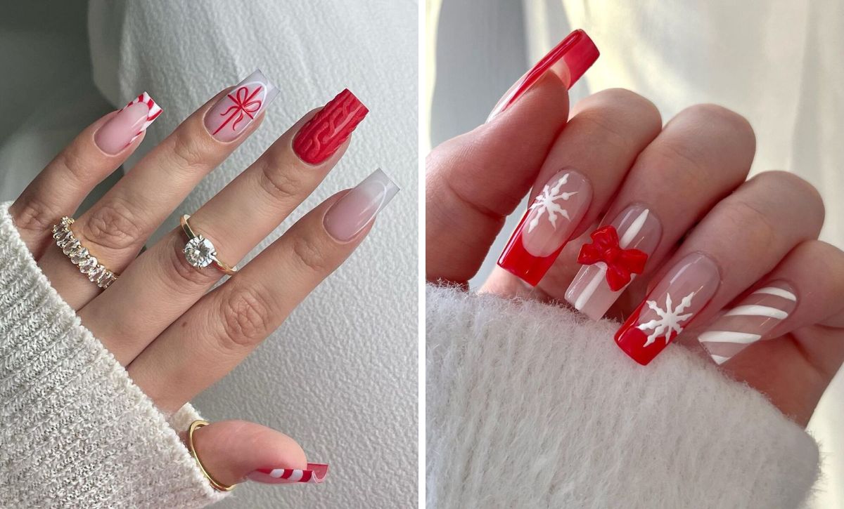 Chic Square Christmas Nails To Impress At Every Party