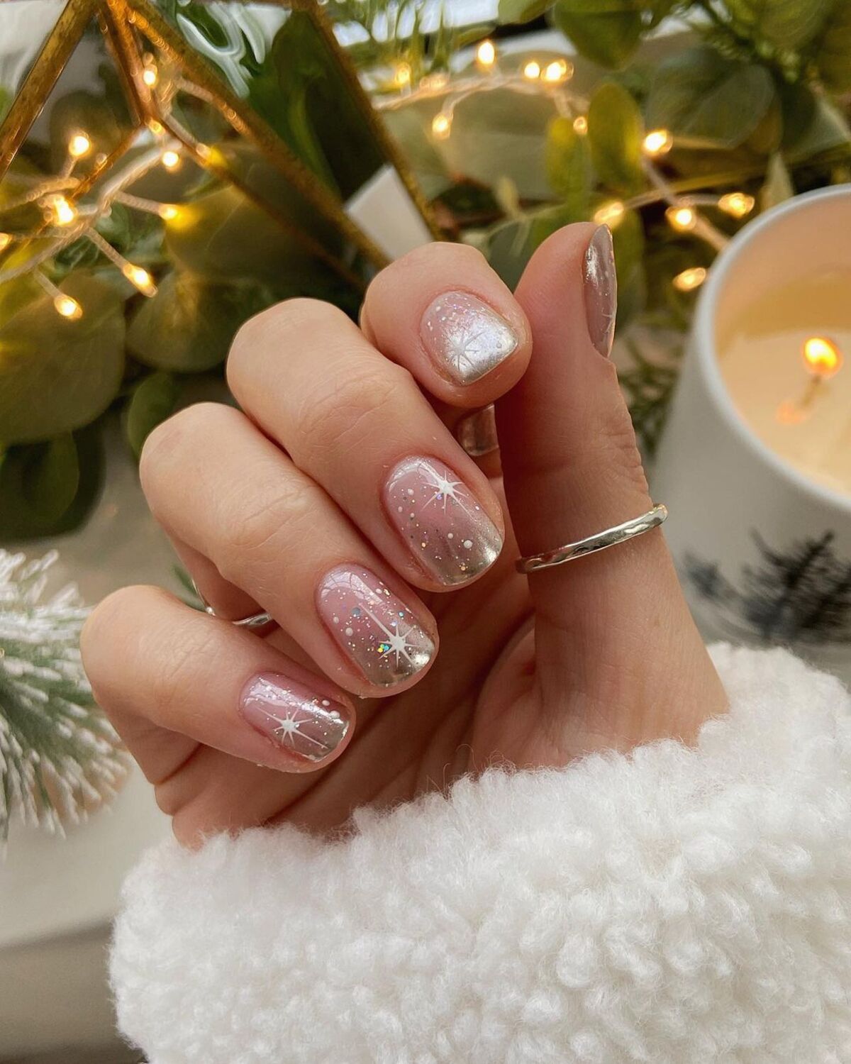 1. Frosty Sparkle with Subtle Elegance