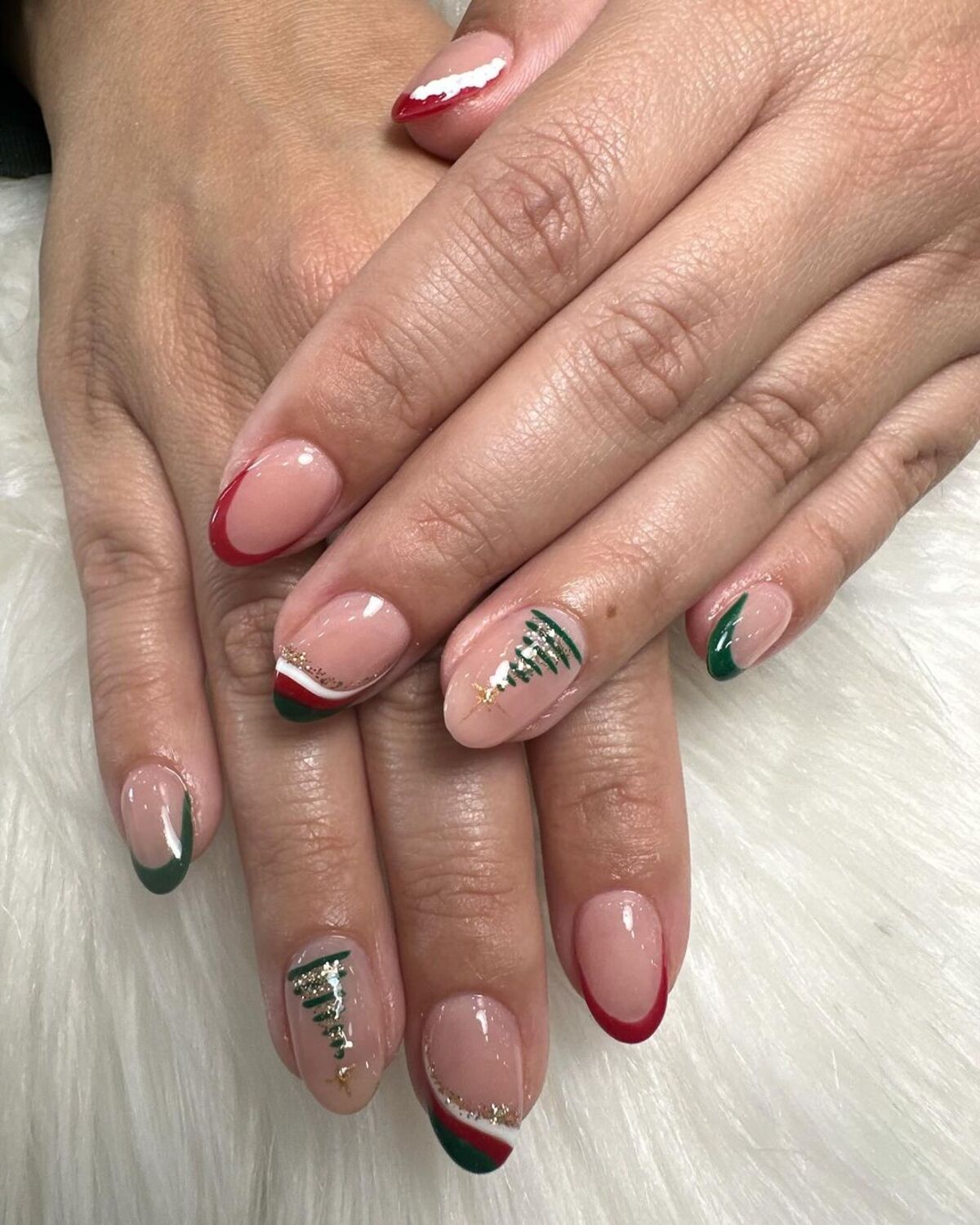 16. French Tips with Festive Flair