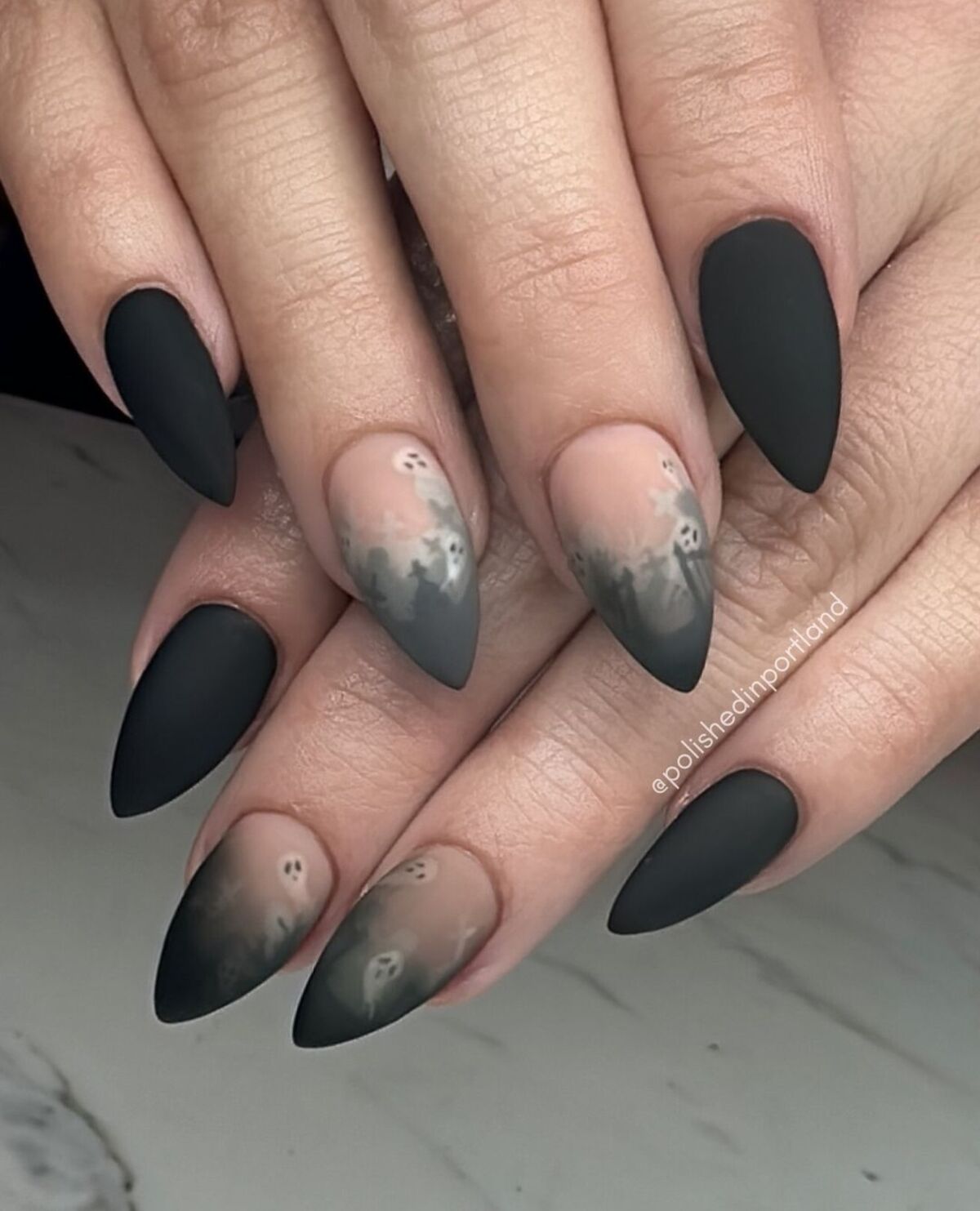 8. Ghostly Ombré with Matte Black