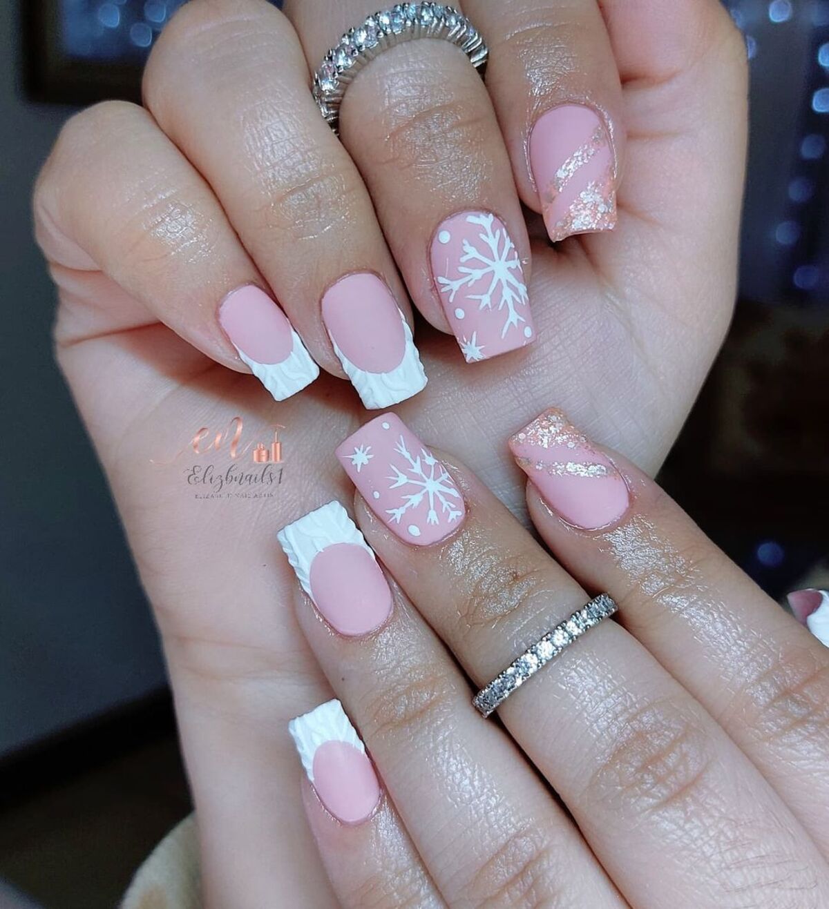 18. Soft Pink Snowflakes and Winter Glam