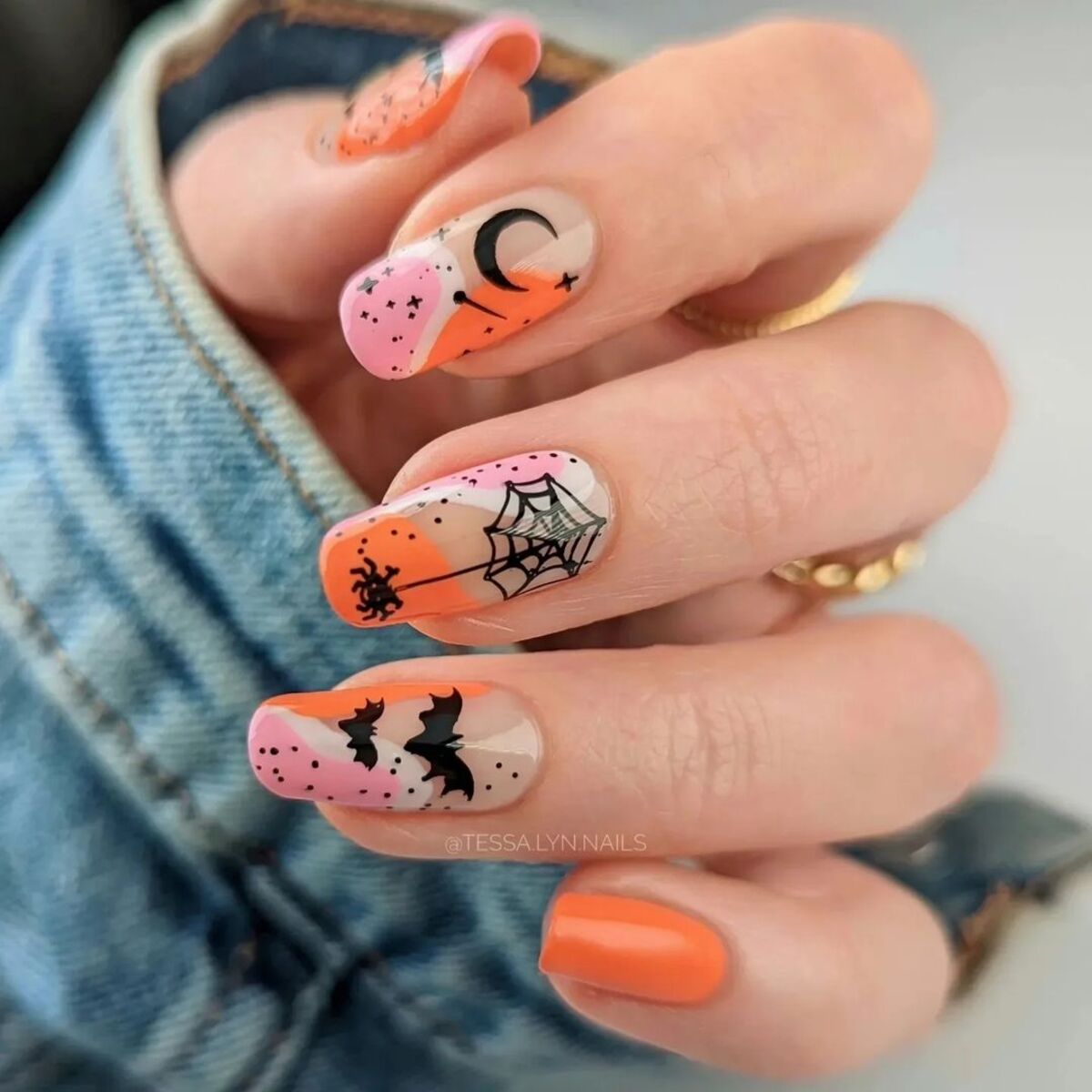 1. Spooky Sunset Ombre with Fun Halloween Icons