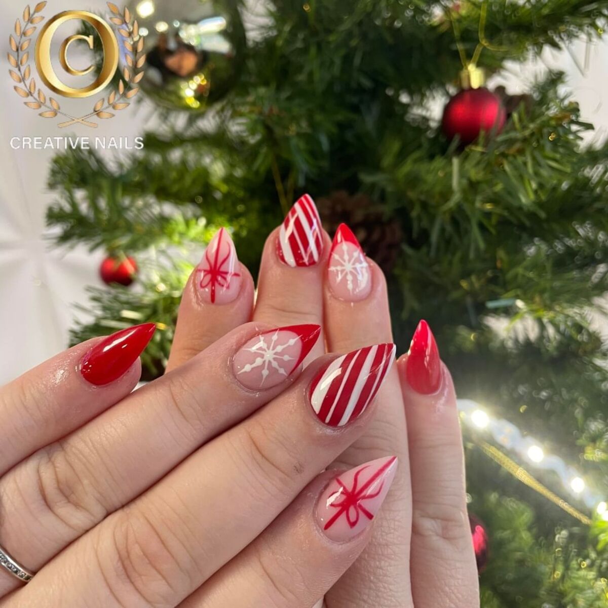 7. Candy Cane Delight with Festive Accents