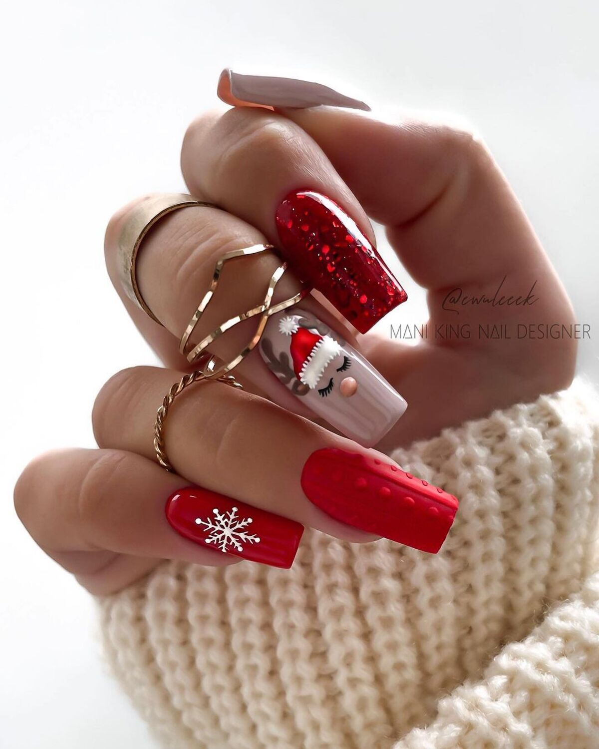 8. Cozy Sweater and Glittery Snowflakes