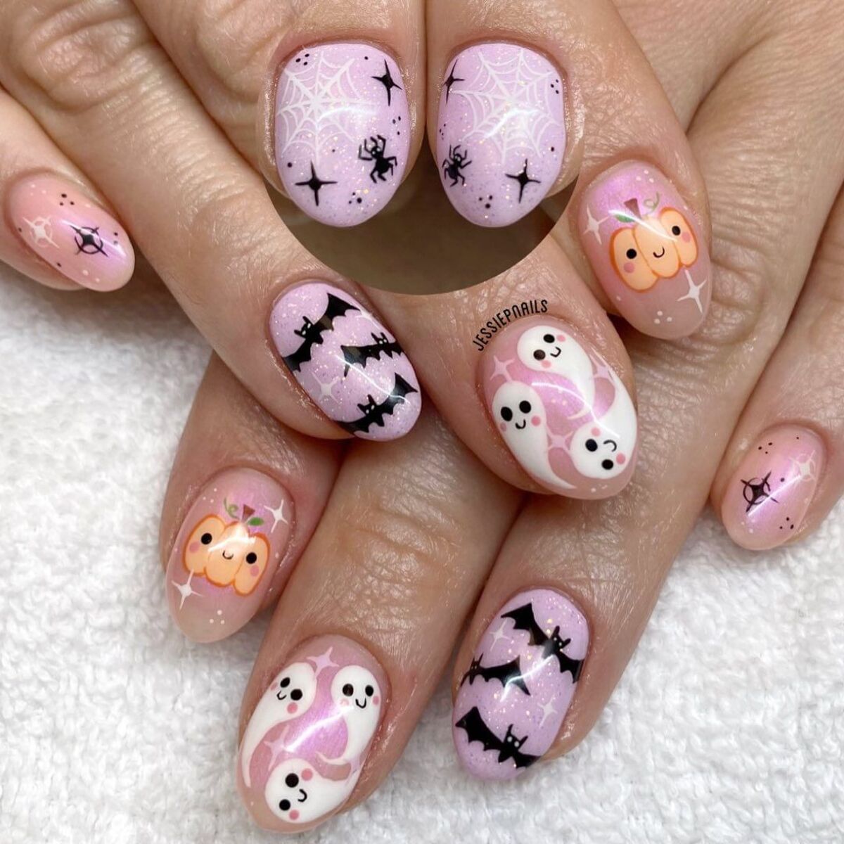 1. Playful Pastel Halloween Nail Art