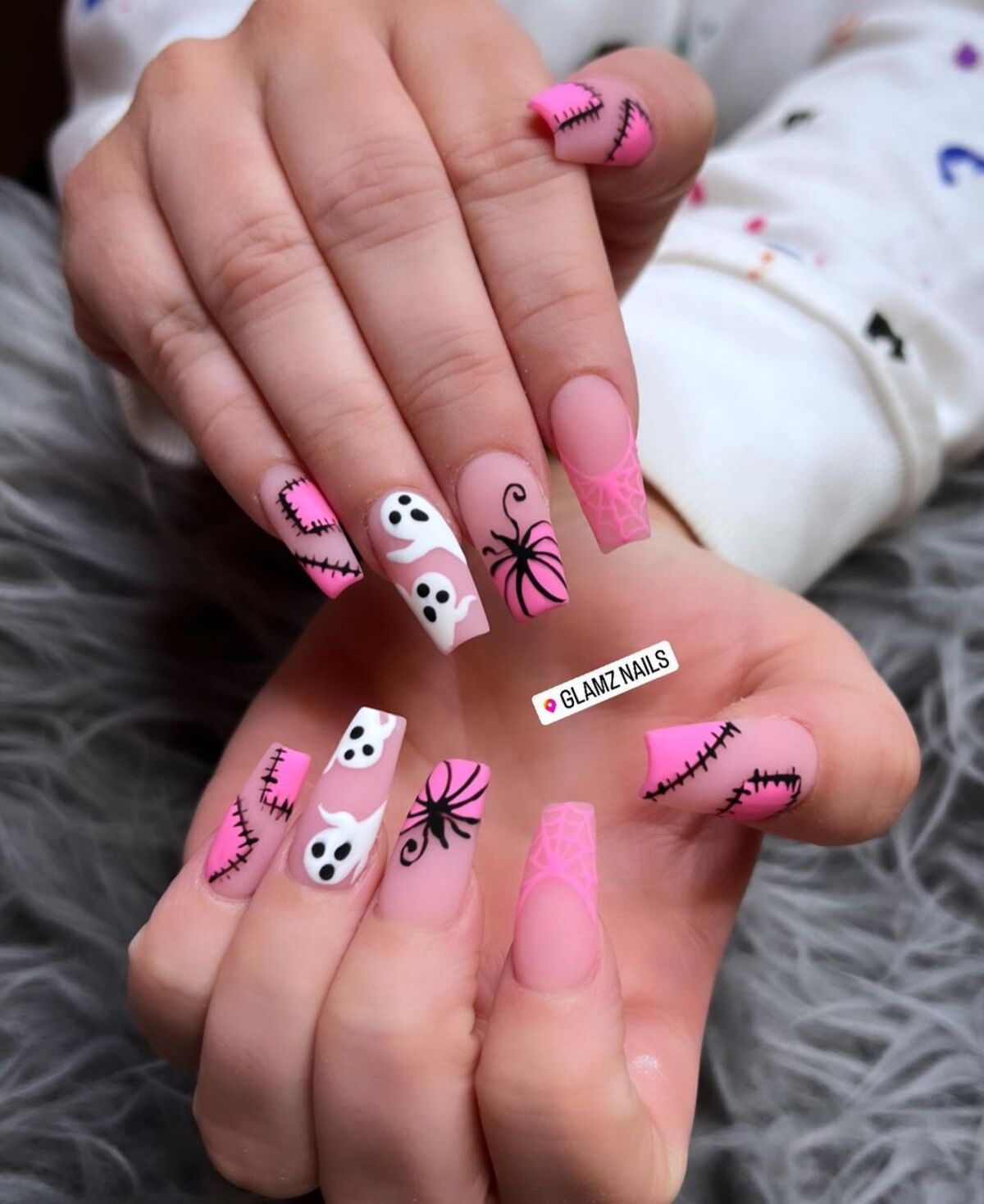 18. Lighthearted Halloween Nail Design