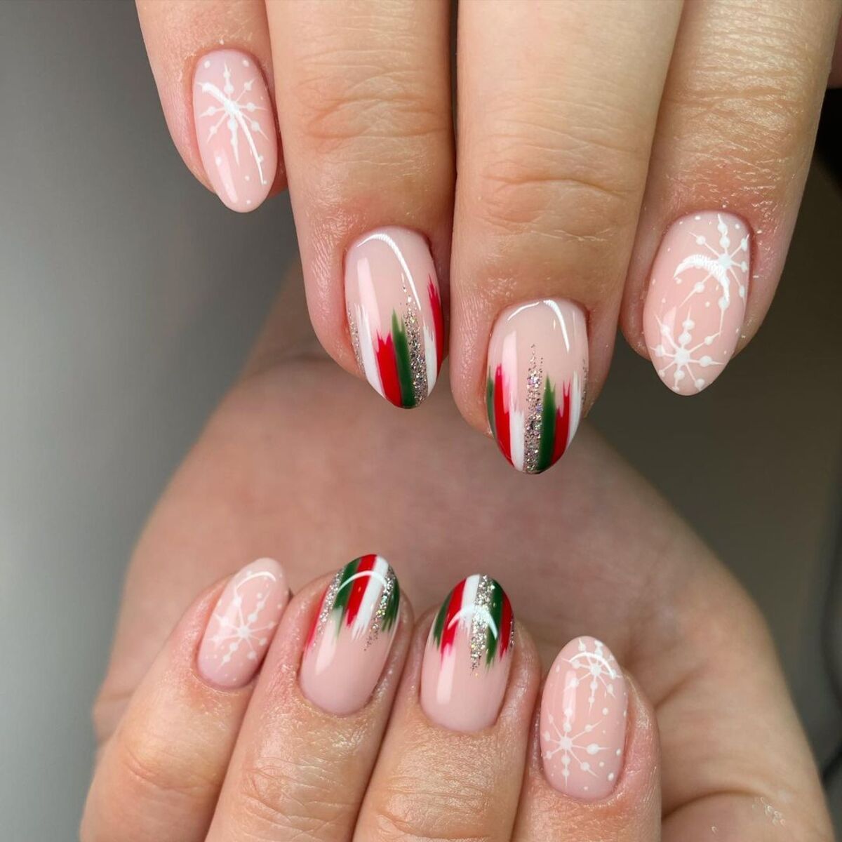 24. Festive Stripes and Snowflakes