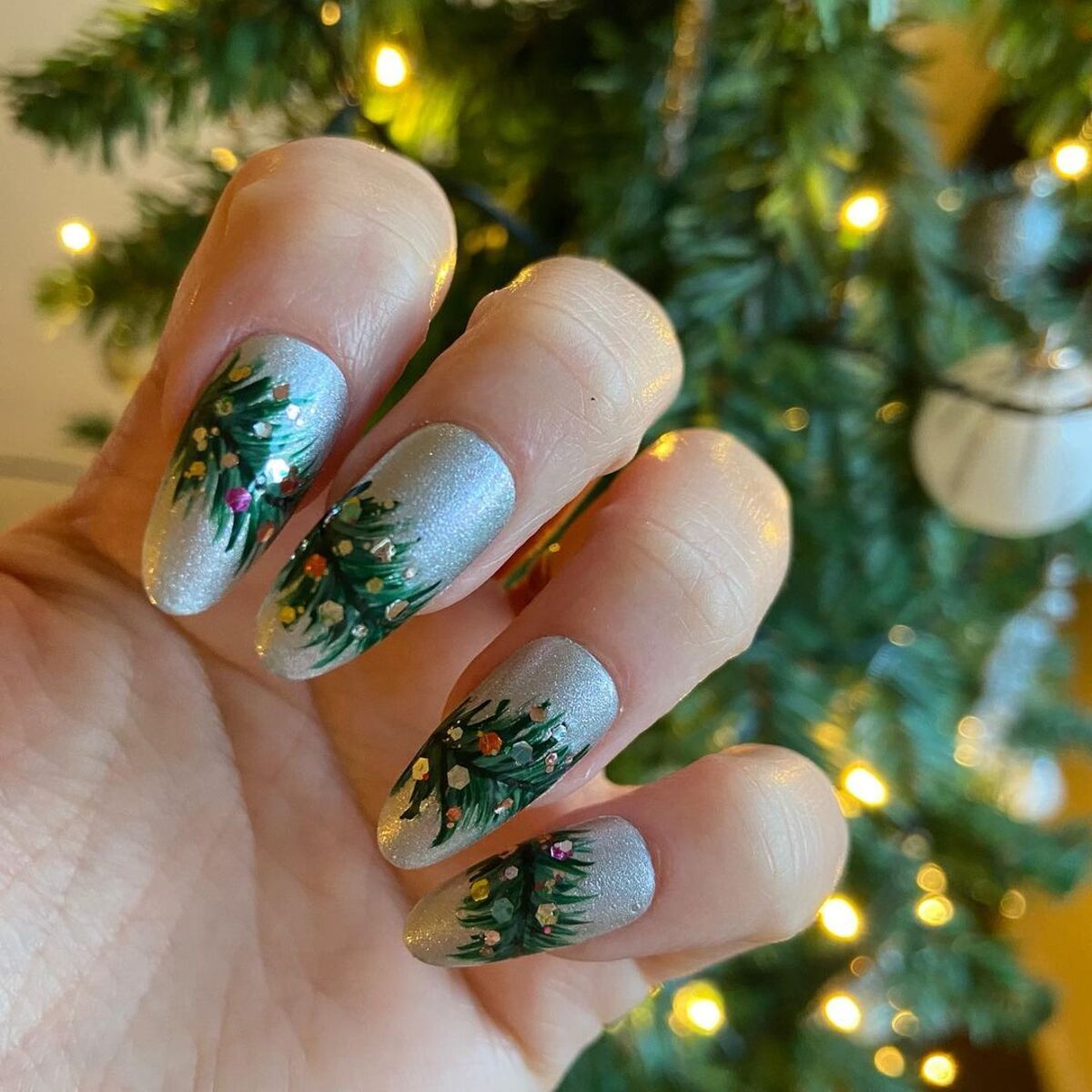 19. Christmas Garland and Ornament Nails