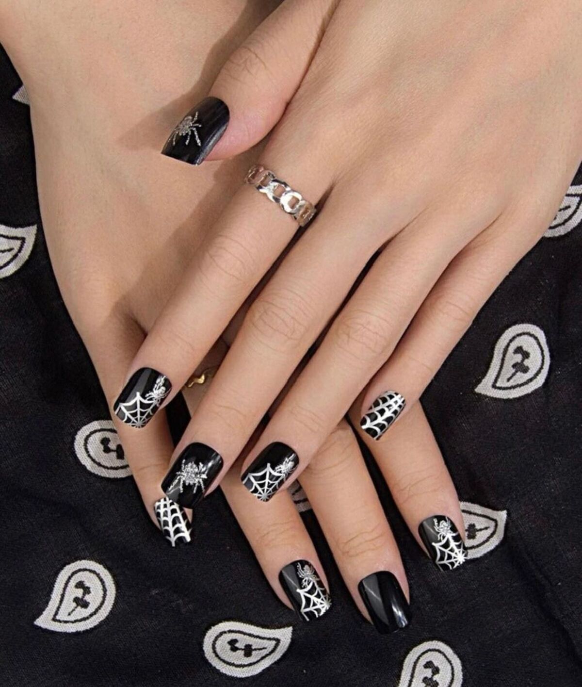 5. Gothic Glam with Spiderweb Accents