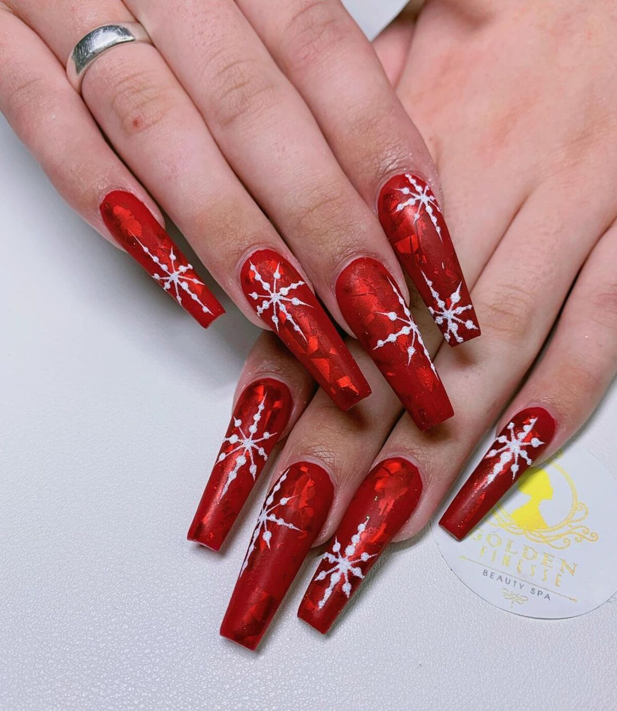 20. Ruby Red Snowflake Elegance