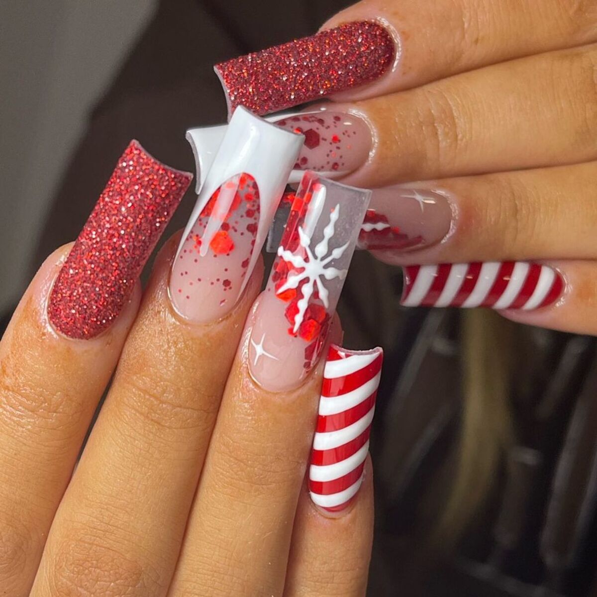 25. Candy Cane and Snowflake Bliss