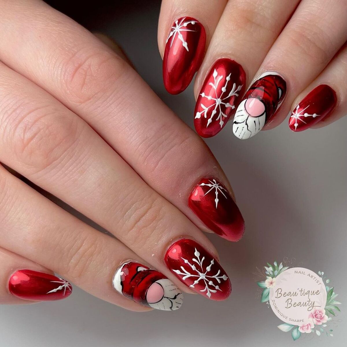 7. Santa’s Little Helper Nails