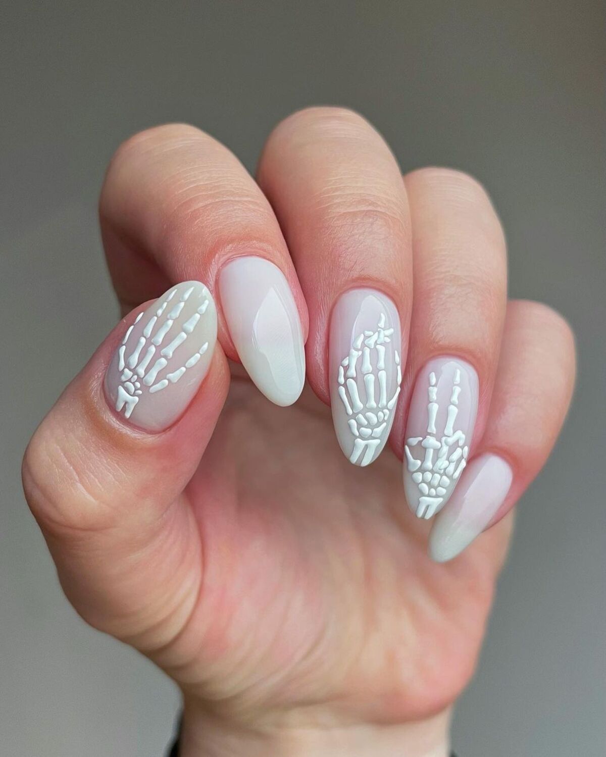 2. Skeleton Hands in White 3D Design