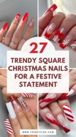 27 Chic Square Christmas Nails To Impress At Every Party 3