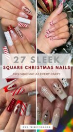 27 Chic Square Christmas Nails To Impress At Every Party 4