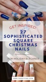 27 Chic Square Christmas Nails To Impress At Every Party 5