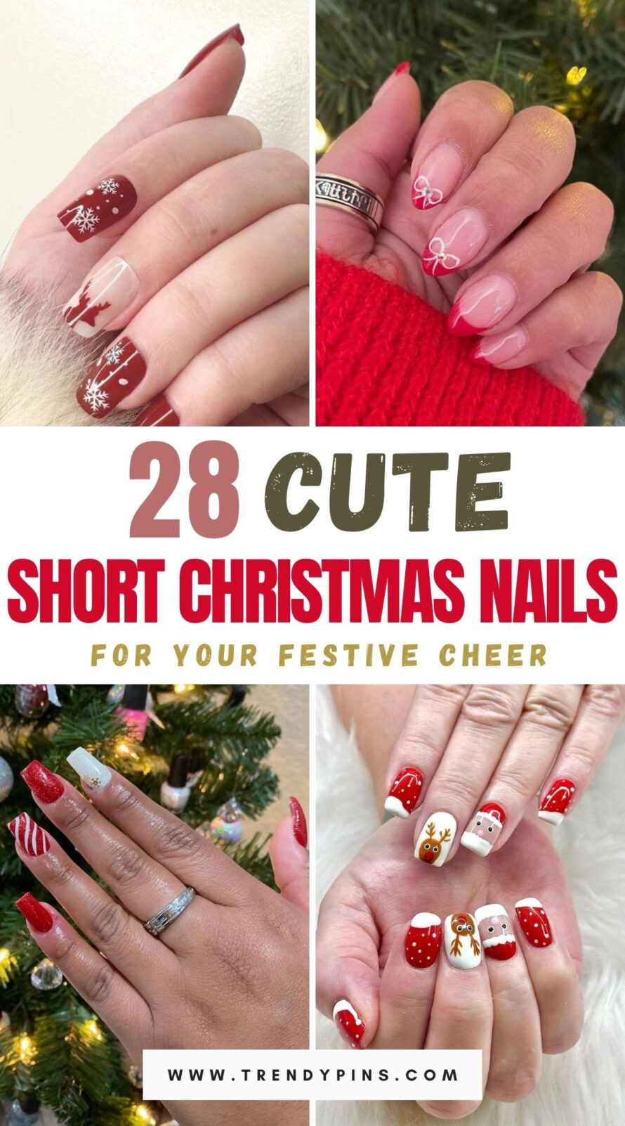 Adorable Short Christmas Nails