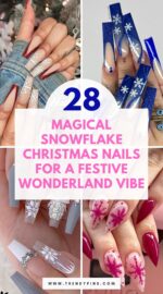 28 Enchanting Snowflake Christmas Nails For A Winter Wonderland Look Christmas Nails Ideas 3