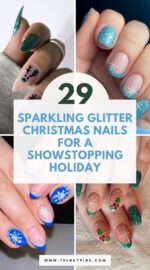 29 Dazzling Glitter Christmas Nails For A Shiny Holiday Look Christmas Nails Ideas 3