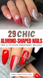 29 Elegant Almond Shaped Christmas Nails To Show Off This Year 2