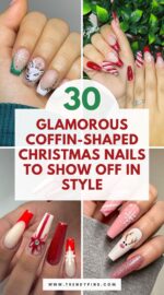 30 Gorgeous Coffin Shaped Christmas Nails For A Bold Holiday Look Christmas Nails Ideas 3