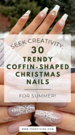 30 Gorgeous Coffin Shaped Christmas Nails For A Bold Holiday Look Christmas Nails Ideas 5