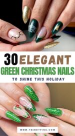 30 Gorgeous Green Christmas Nails To Brighten Your Holidays 2