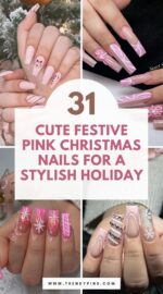 31 Adorable Festive Pink Christmas Nails For A Standout Look Christmas Nails Ideas 3