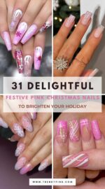 31 Adorable Festive Pink Christmas Nails For A Standout Look Christmas Nails Ideas 4