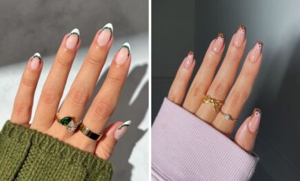 Elegant French Tip Christmas Nails For A Classic Look