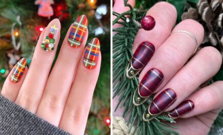 Trendy Plaid Christmas Nails For A Cozy Holiday Vibe