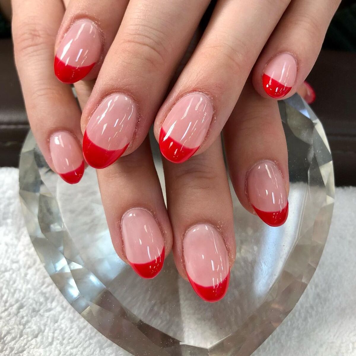 2. Bold Red French Tips for Christmas